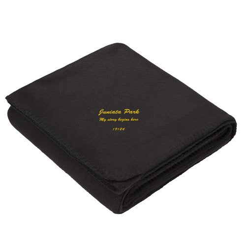 Juniata Embroidered Cozy Fleece Home Blanket